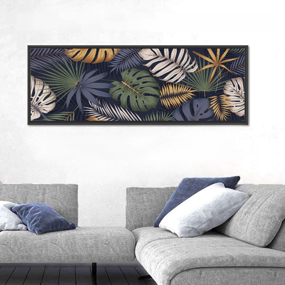 Layered Tropical Leaves Pattern Wall Art