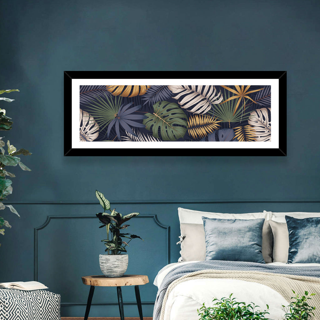 Layered Tropical Leaves Pattern Wall Art