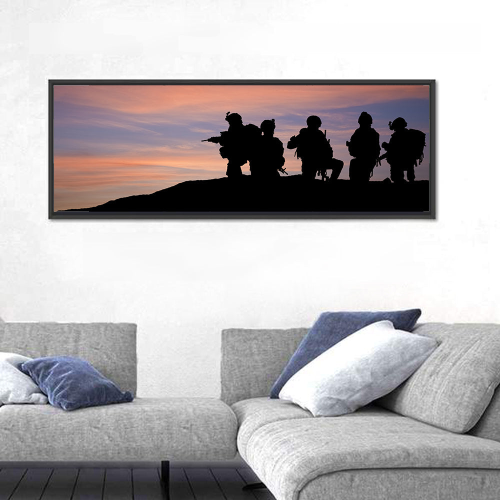 Troops at Sunset Wall Art
