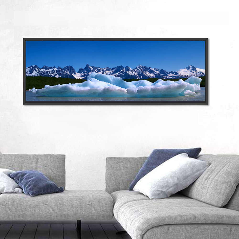 Chilkat Glacier and Iceberg Wall Art in a room, panoramic