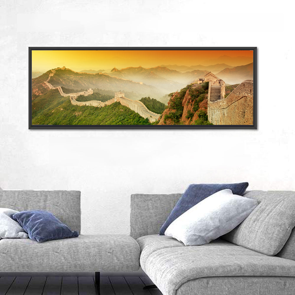 Great Wall of China Wall Art in a room, panoramic