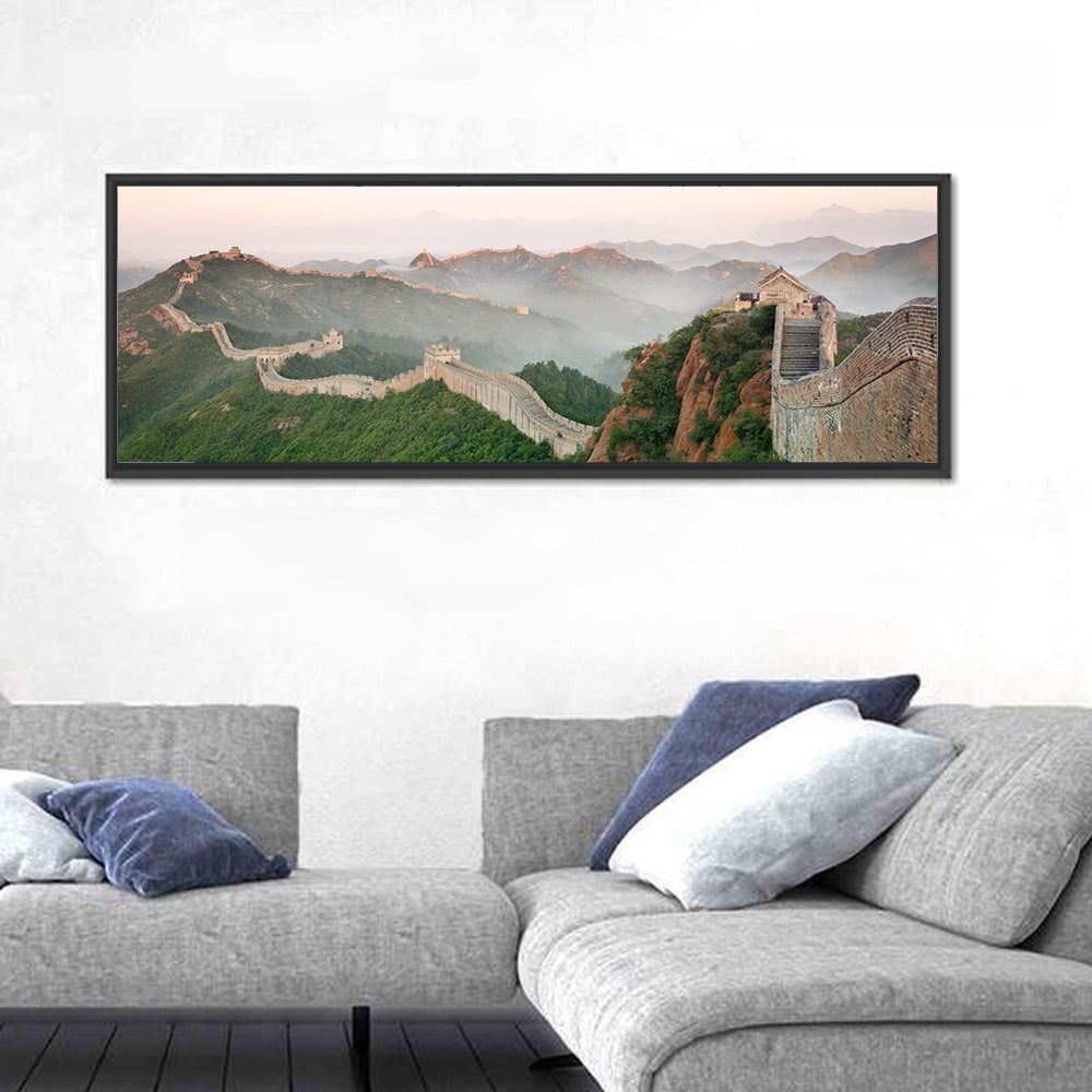 Great of China at Dawn Wall Art in a room, panoramic