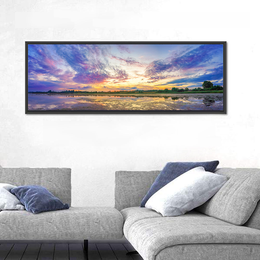 Golden Sunrise Over Lake Wall Art