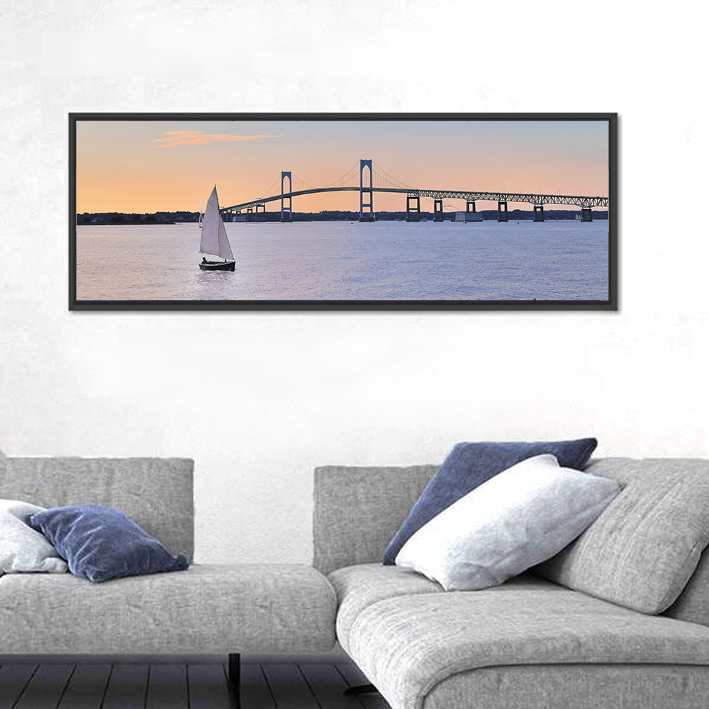 Newport Bridge at Sunset Wall Art