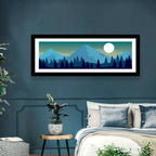 Moonlit Snowy Mountain Forest Wall Art