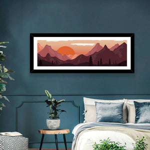 Mars Mountains Sunset Wall Art