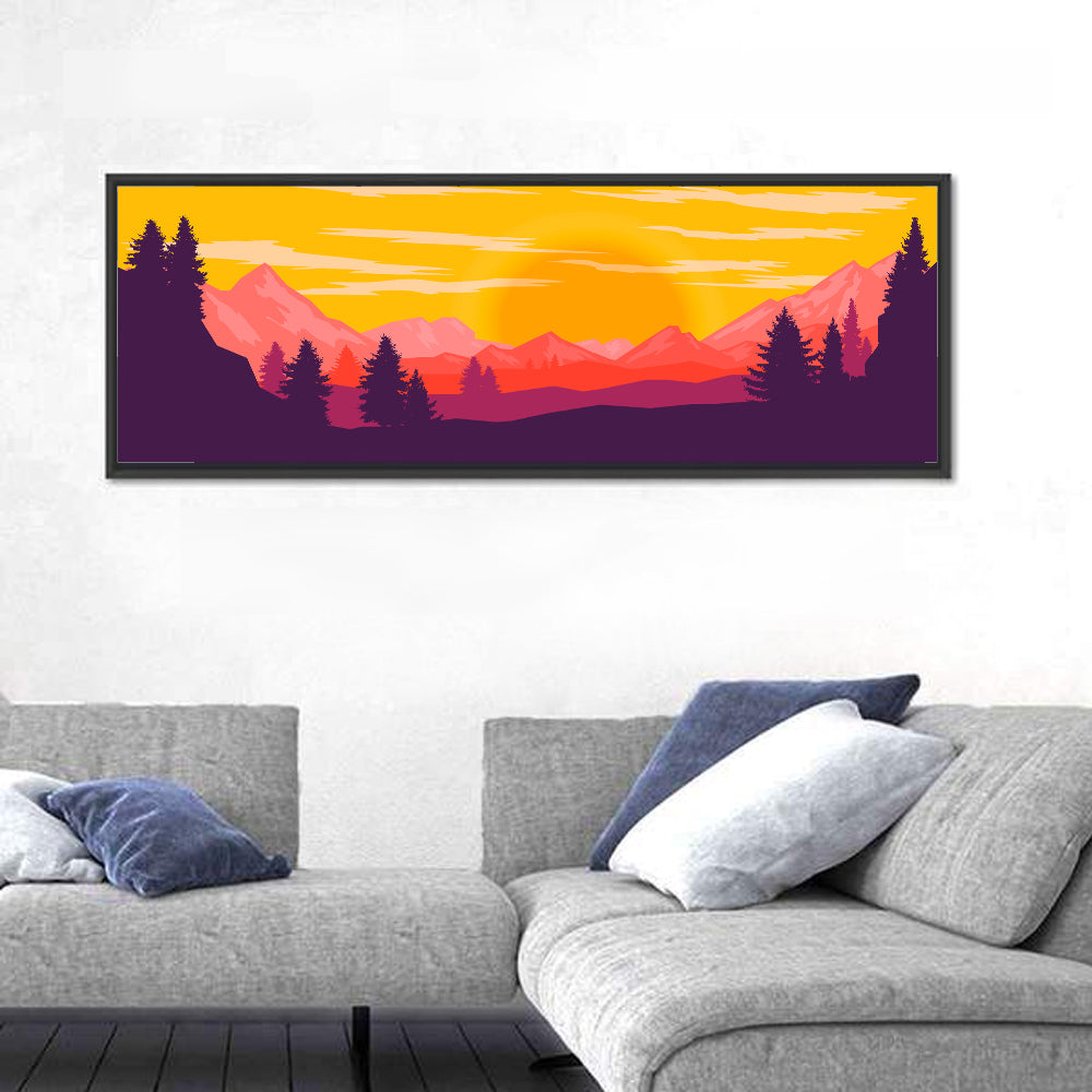 Crimson Peaks at Sunset Wall Art