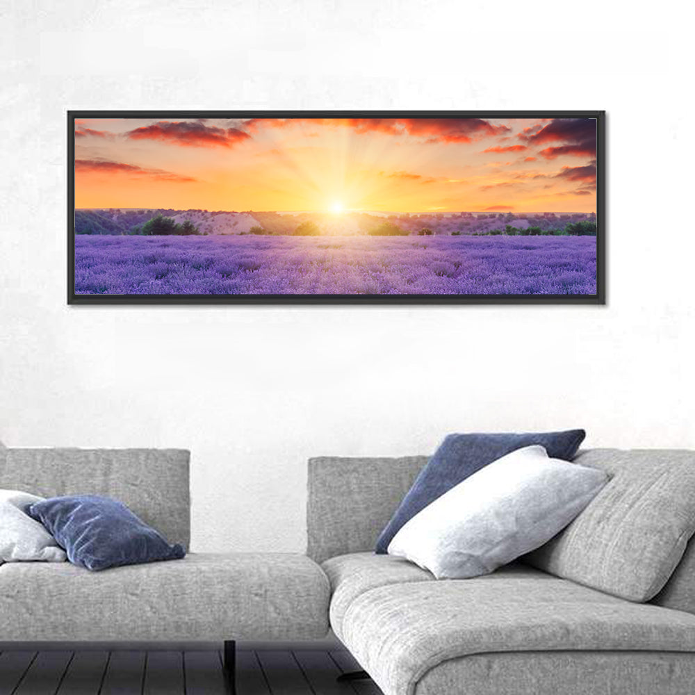 Lavender Field Sunburst Wall Art