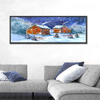 Starry Winter Village Wall Art
