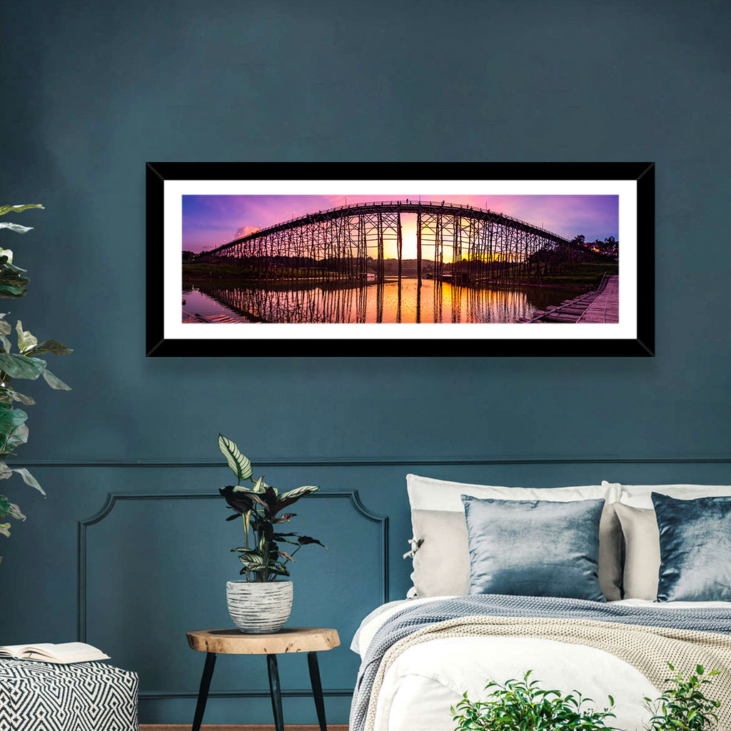 Mon Bridge Sunset, Sangkhlaburi Wall Art