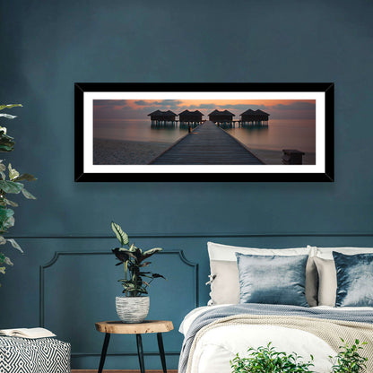 Watervilla At Sunset Wall Art