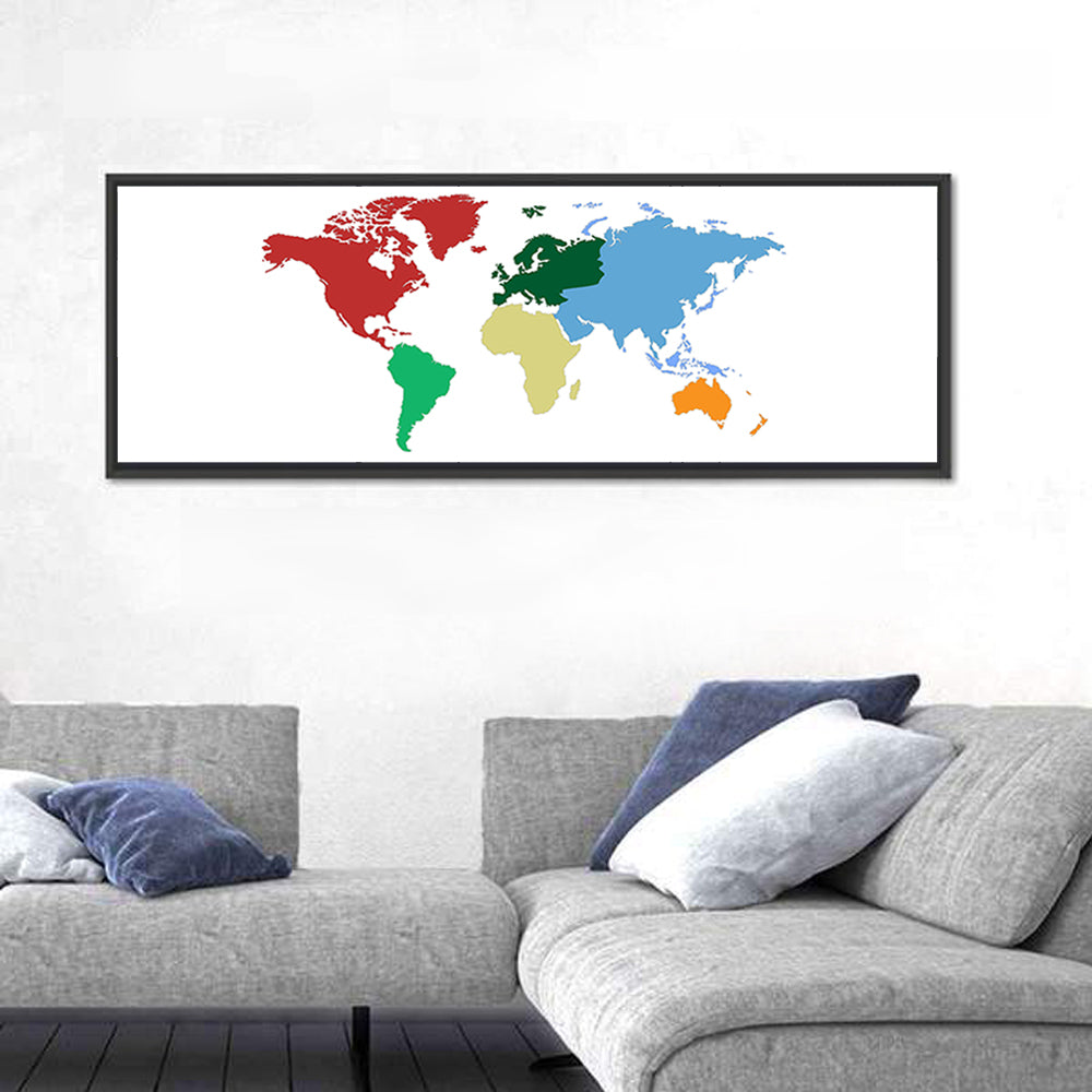 Color Coded World Map Wall Art