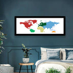 Color Coded World Map Wall Art