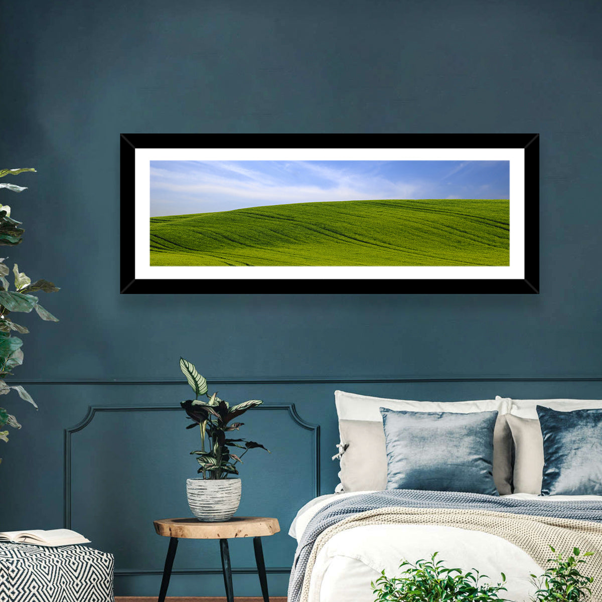 Green Hill And Blue Sky Wall Art