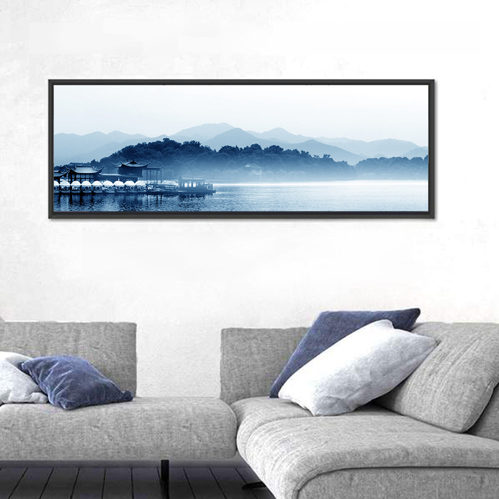 Hangzhou West Lake Wall Art in a room, panoramic