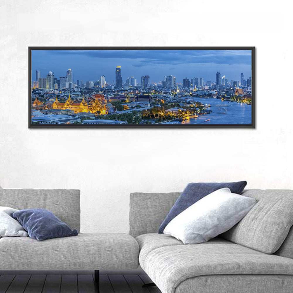 Bangkok Skyline at Blue Hour Wall Art