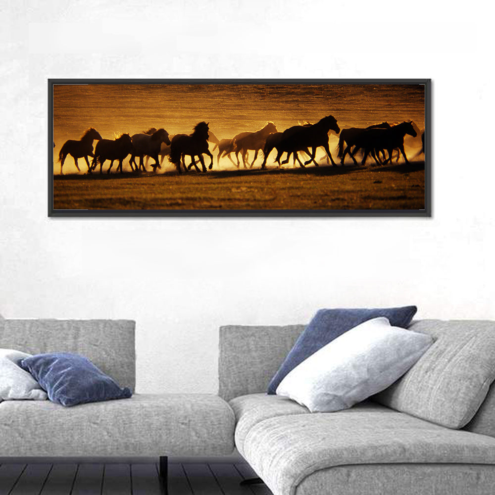 Running Wild Horses at Sunset Wall Art