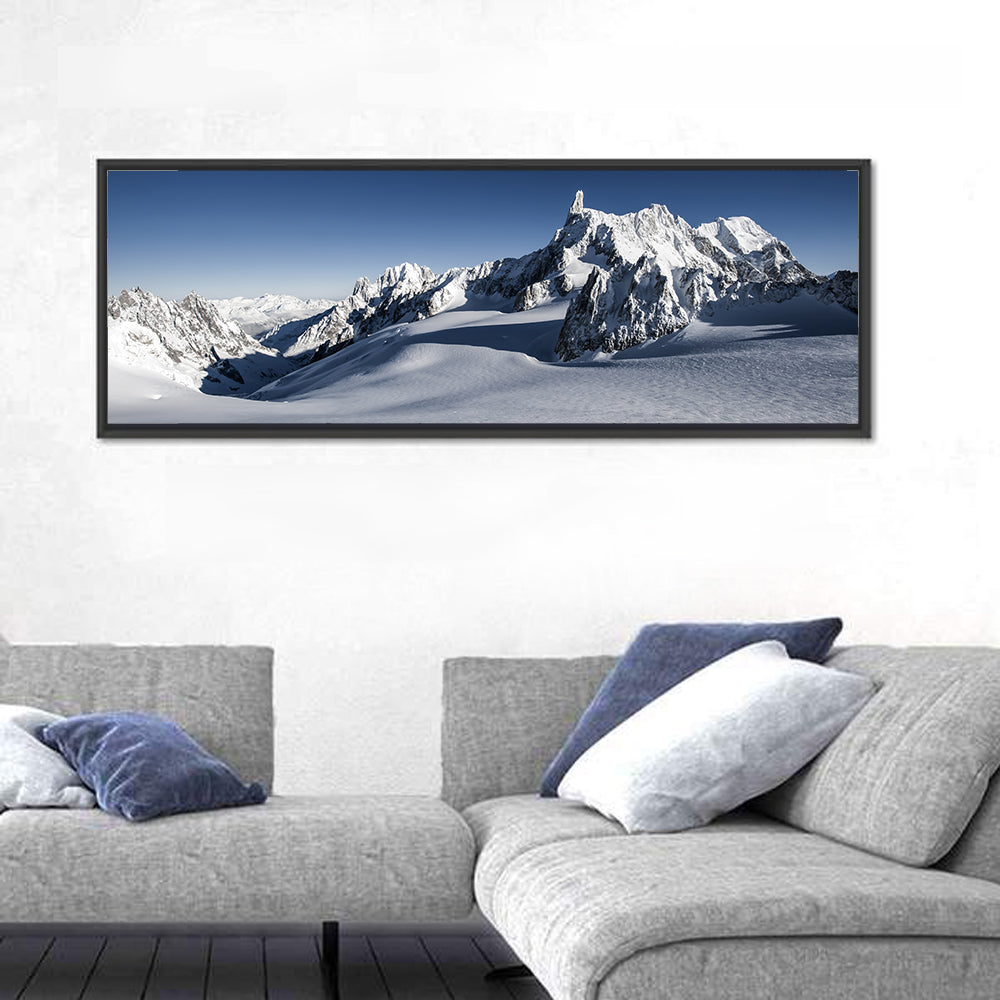 Mont Blanc Vista Wall Art in a room, panoramic