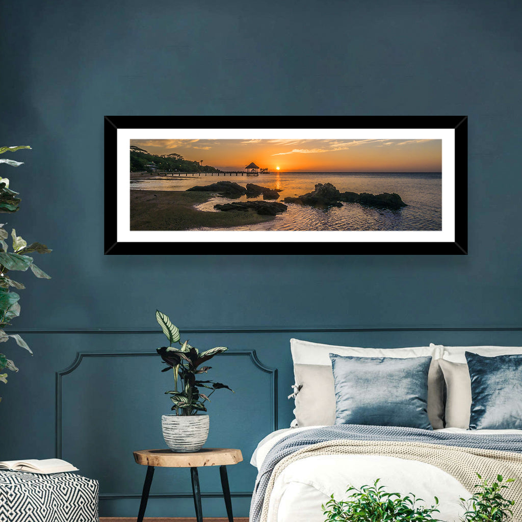 Roatan Pier Sunset Wall Art