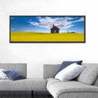 Red Barn in Golden Wheat Field Wall Art