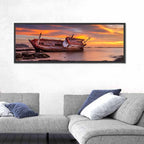 Shipwreck at Sunset Wall Art