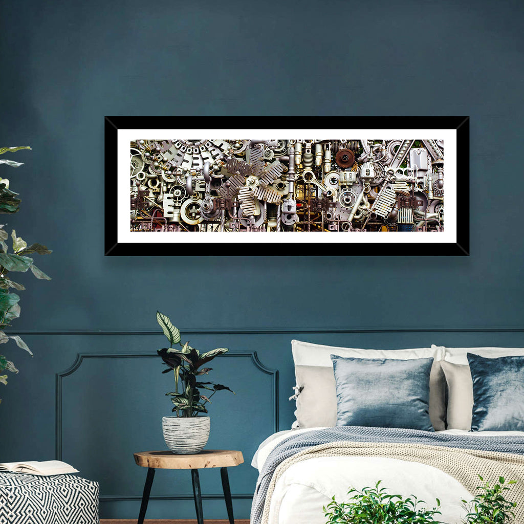 Industrial Gearwork Parts Collage Wall Art