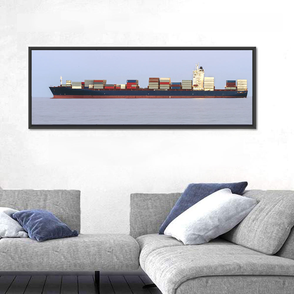 Container Ship on the Ocean Wall Art