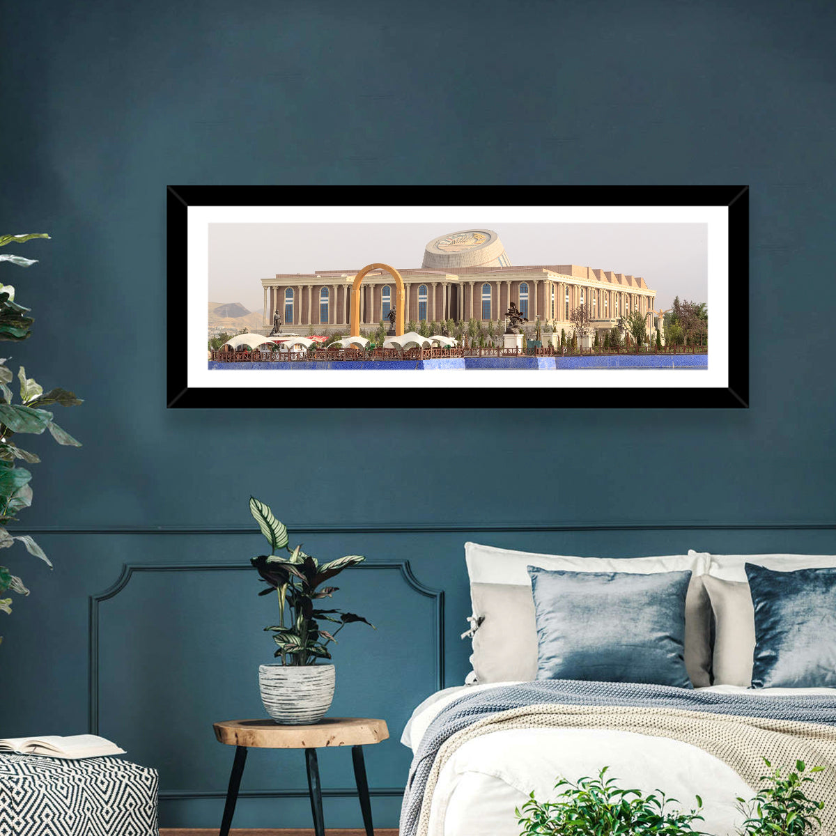 Dushanbe National Library Wall Art in a room, panoramic