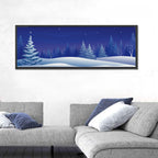 Starry Winter Forest Illustration Wall Art