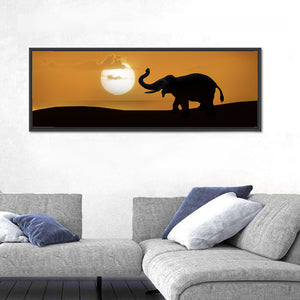 Elephant at Sunset Wall Art