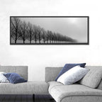 Misty Row of Bare Trees Wall Art