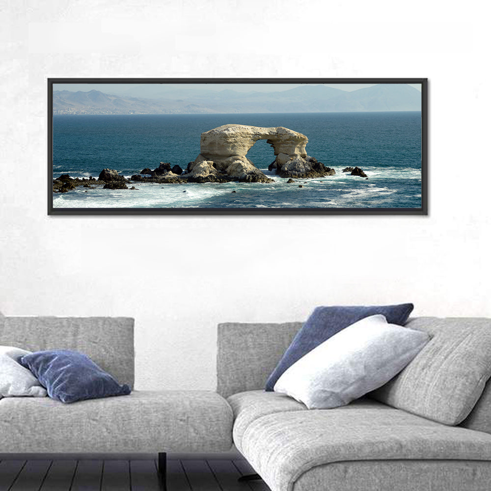 Stone Arch at Shell Beach Wall Art in a room, panoramic