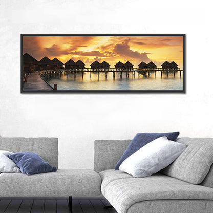 Tourists Water Villas Wall Art