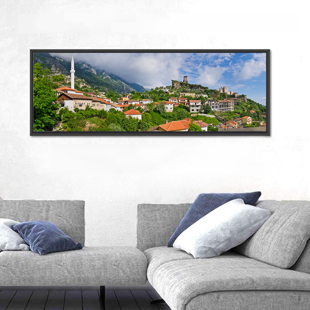 Krujë Castle Ruins, Albania Wall Art in a room, panoramic