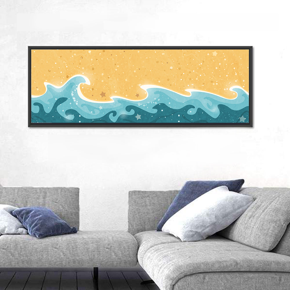 Whimsical Starry Waves Abstract Wall Art