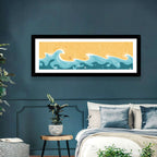 Whimsical Starry Waves Abstract Wall Art