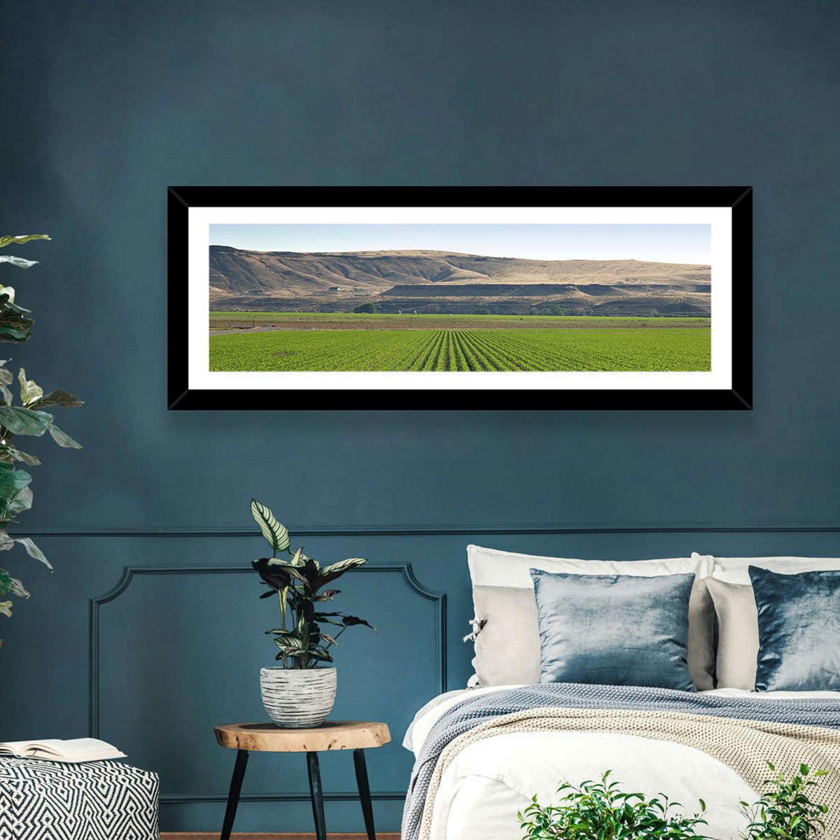 Idaho Corn Field Wall Art in a room, panoramic