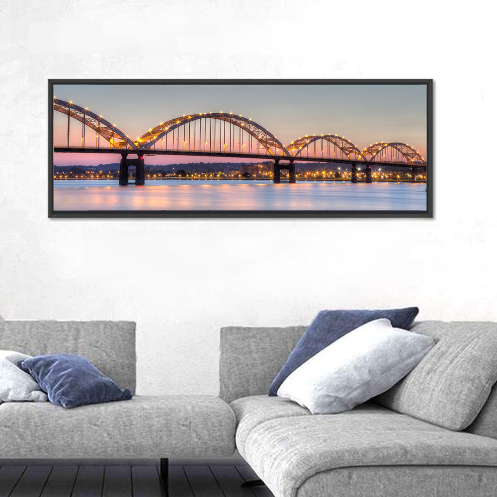 Centennial Bridge at Twilight Wall Art in a room, panoramic