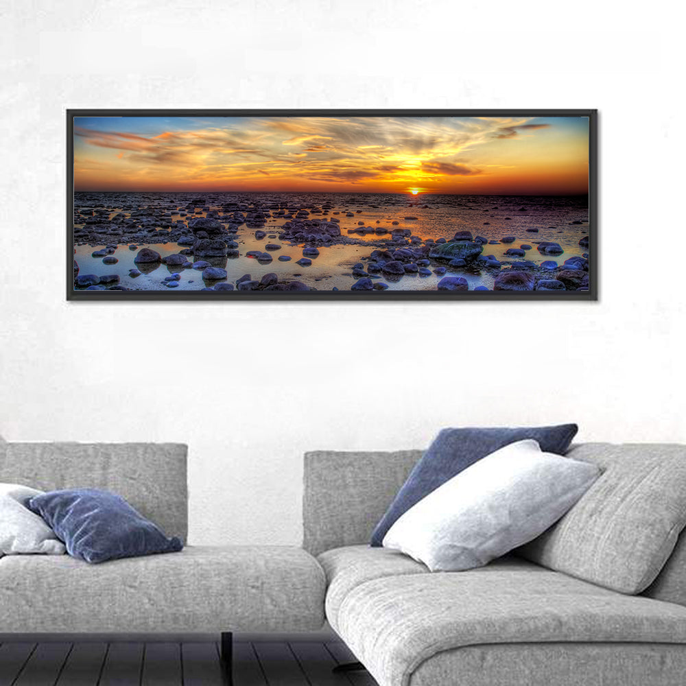 Sea Stones Sunset Wall Art