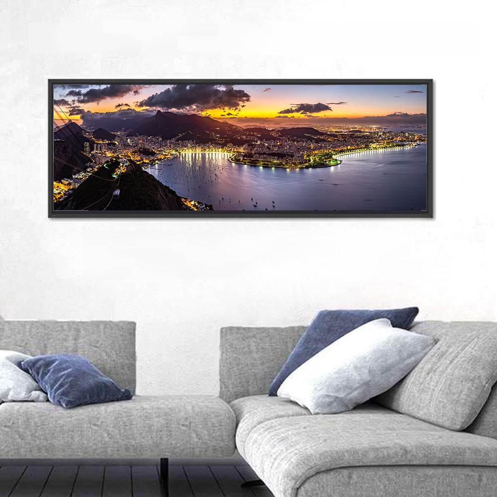 Rio De Janeiro Night Skyline Wall Art