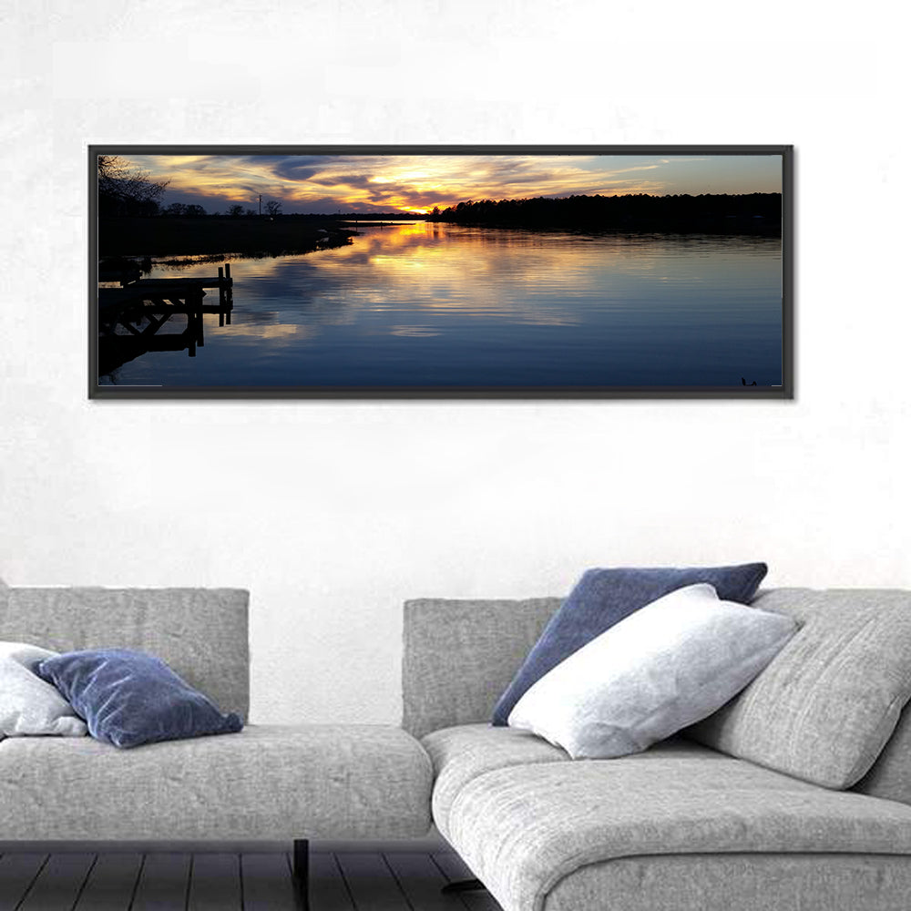 Lake Palestine Pier at Sunset Wall Art