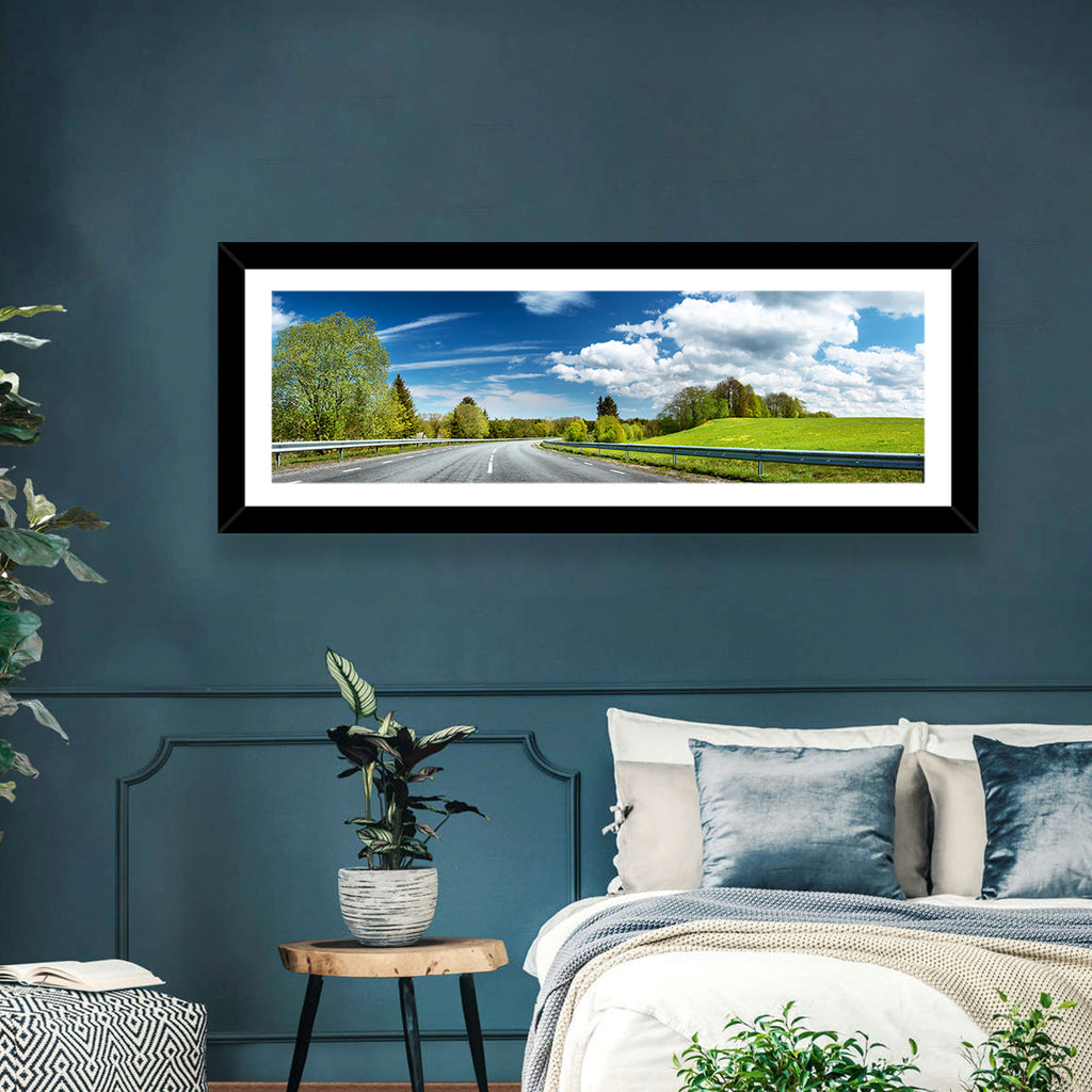Sunlit Asphalt Road Wall Art