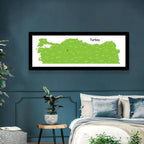 Turkey Map with Province Labels Wall Art