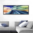 Curved Monorail Light Trails Wall Art