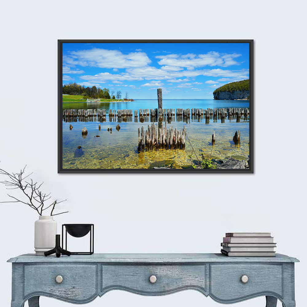 Big Bay De Noc Garden View Wall Art in a room, panoramic