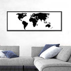 Minimalist Black World Map Wall Art