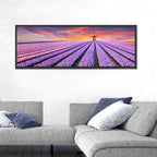 Hyacinth Field at Sunset Wall Art