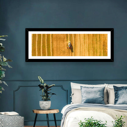 Wheat Field Harvesting Wall Art