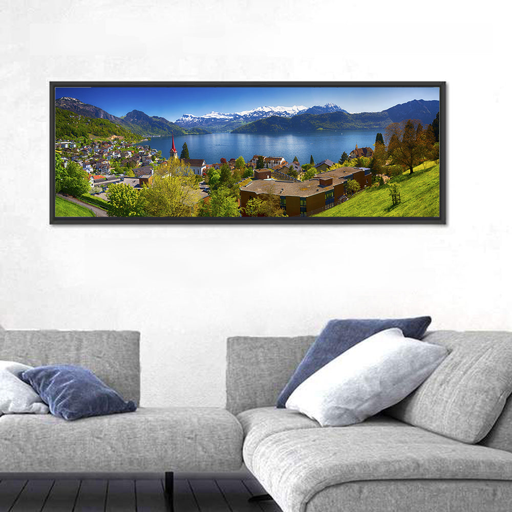 Lake Lucerne, Weggis Wall Art in a room, panoramic