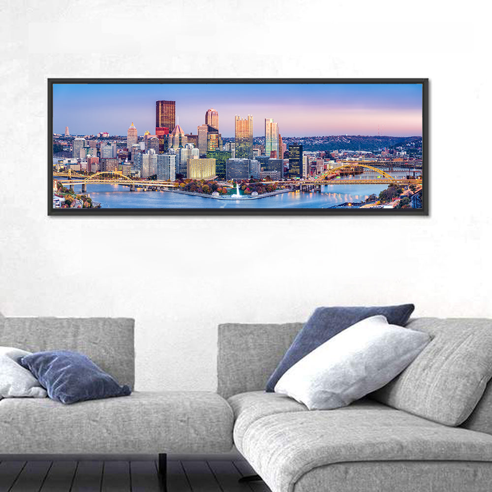 Pittsburgh Twilight Skyline Wall Art